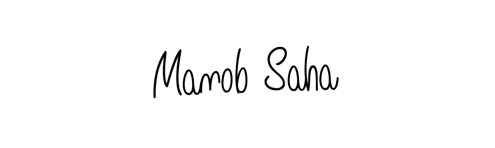 Make a beautiful signature design for name Manob Saha. With this signature (Angelique-Rose-font-FFP) style, you can create a handwritten signature for free. Manob Saha signature style 5 images and pictures png