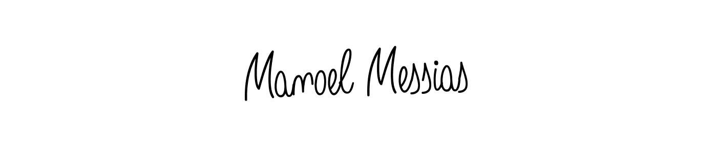 You should practise on your own different ways (Angelique-Rose-font-FFP) to write your name (Manoel Messias) in signature. don't let someone else do it for you. Manoel Messias signature style 5 images and pictures png
