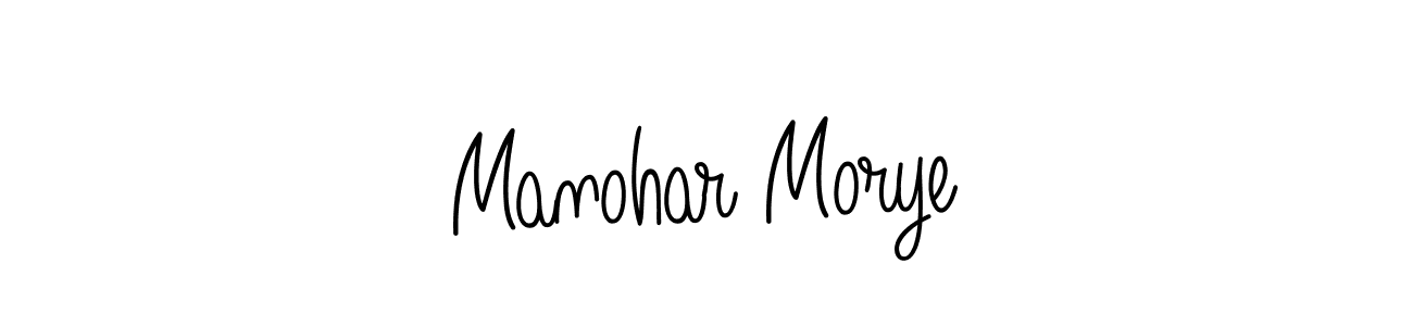 How to make Manohar Morye name signature. Use Angelique-Rose-font-FFP style for creating short signs online. This is the latest handwritten sign. Manohar Morye signature style 5 images and pictures png