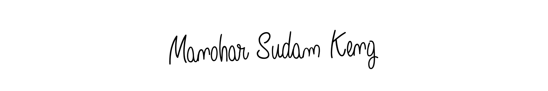 The best way (Angelique-Rose-font-FFP) to make a short signature is to pick only two or three words in your name. The name Manohar Sudam Keng include a total of six letters. For converting this name. Manohar Sudam Keng signature style 5 images and pictures png