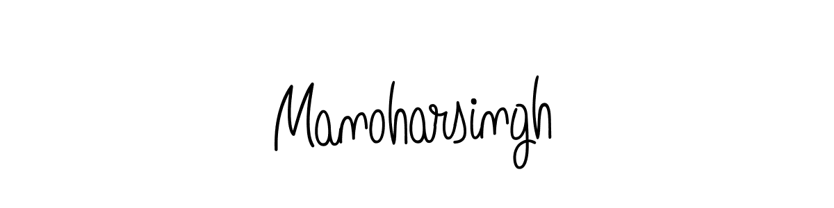 You should practise on your own different ways (Angelique-Rose-font-FFP) to write your name (Manoharsingh) in signature. don't let someone else do it for you. Manoharsingh signature style 5 images and pictures png
