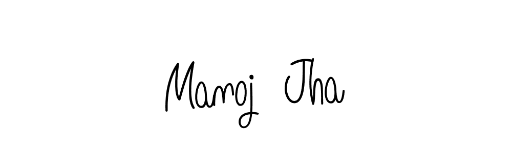 You should practise on your own different ways (Angelique-Rose-font-FFP) to write your name (Manoj  Jha) in signature. don't let someone else do it for you. Manoj  Jha signature style 5 images and pictures png