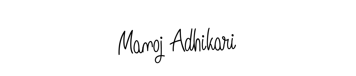 Make a beautiful signature design for name Manoj Adhikari. With this signature (Angelique-Rose-font-FFP) style, you can create a handwritten signature for free. Manoj Adhikari signature style 5 images and pictures png