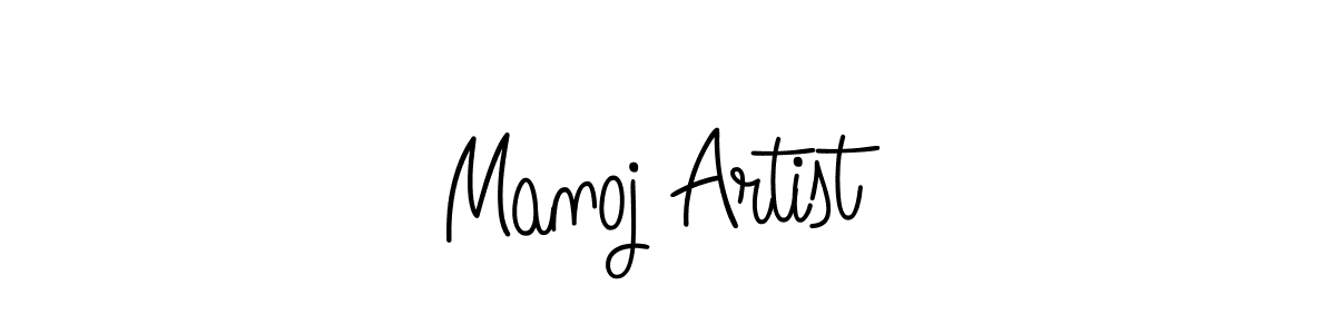 Use a signature maker to create a handwritten signature online. With this signature software, you can design (Angelique-Rose-font-FFP) your own signature for name Manoj Artist. Manoj Artist signature style 5 images and pictures png