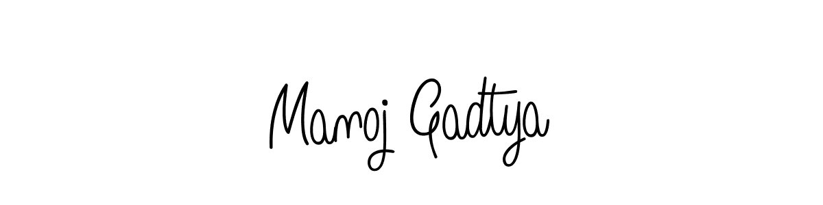 You should practise on your own different ways (Angelique-Rose-font-FFP) to write your name (Manoj Gadtya) in signature. don't let someone else do it for you. Manoj Gadtya signature style 5 images and pictures png