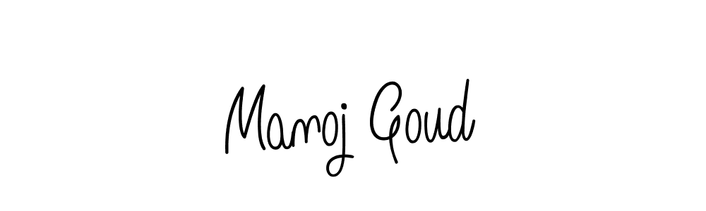 Design your own signature with our free online signature maker. With this signature software, you can create a handwritten (Angelique-Rose-font-FFP) signature for name Manoj Goud. Manoj Goud signature style 5 images and pictures png