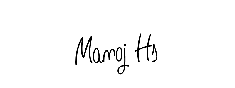 Design your own signature with our free online signature maker. With this signature software, you can create a handwritten (Angelique-Rose-font-FFP) signature for name Manoj Hs. Manoj Hs signature style 5 images and pictures png