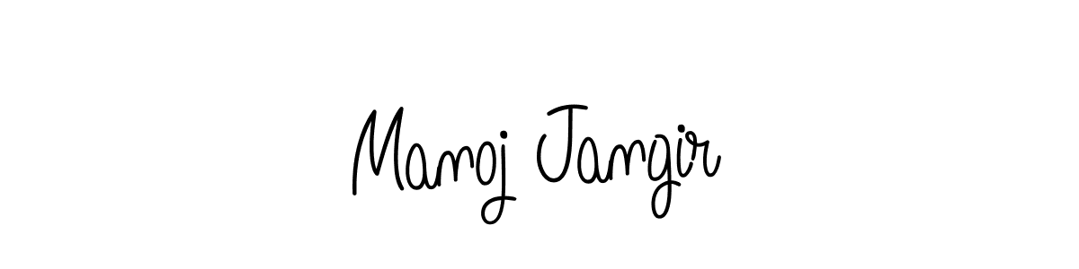 Make a beautiful signature design for name Manoj Jangir. With this signature (Angelique-Rose-font-FFP) style, you can create a handwritten signature for free. Manoj Jangir signature style 5 images and pictures png