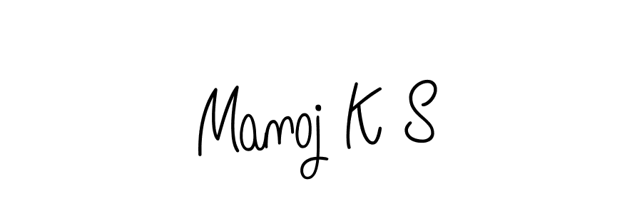 The best way (Angelique-Rose-font-FFP) to make a short signature is to pick only two or three words in your name. The name Manoj K S include a total of six letters. For converting this name. Manoj K S signature style 5 images and pictures png