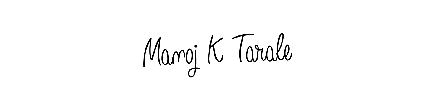 Make a beautiful signature design for name Manoj K Tarale. With this signature (Angelique-Rose-font-FFP) style, you can create a handwritten signature for free. Manoj K Tarale signature style 5 images and pictures png