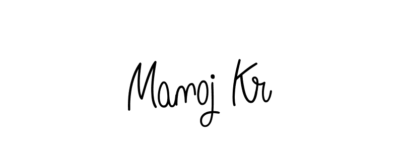 Make a beautiful signature design for name Manoj Kr. With this signature (Angelique-Rose-font-FFP) style, you can create a handwritten signature for free. Manoj Kr signature style 5 images and pictures png