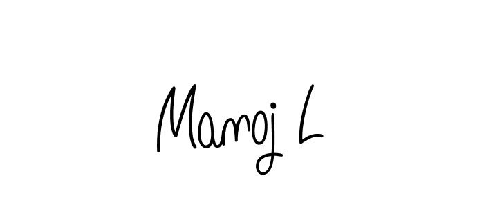 Also we have Manoj L name is the best signature style. Create professional handwritten signature collection using Angelique-Rose-font-FFP autograph style. Manoj L signature style 5 images and pictures png