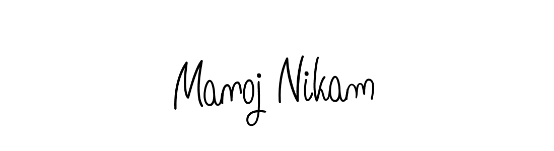 Manoj Nikam stylish signature style. Best Handwritten Sign (Angelique-Rose-font-FFP) for my name. Handwritten Signature Collection Ideas for my name Manoj Nikam. Manoj Nikam signature style 5 images and pictures png