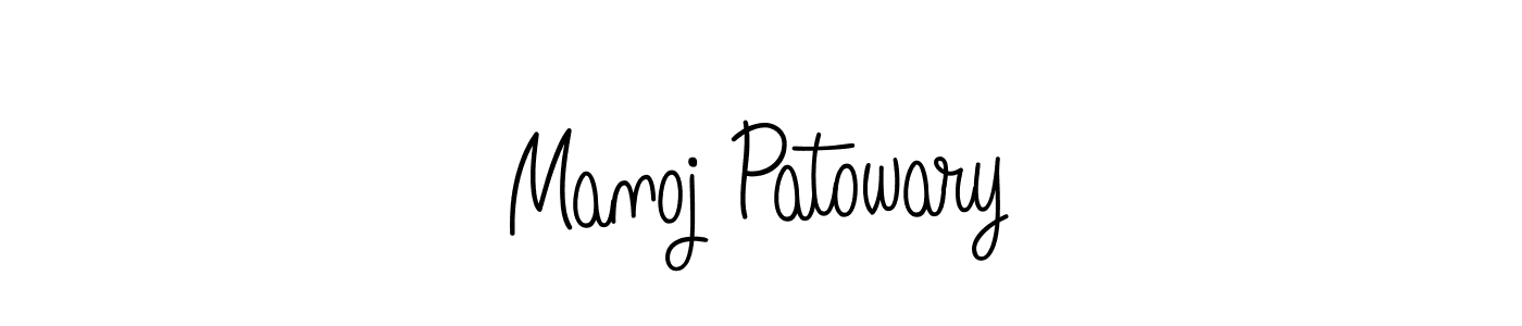 Design your own signature with our free online signature maker. With this signature software, you can create a handwritten (Angelique-Rose-font-FFP) signature for name Manoj Patowary. Manoj Patowary signature style 5 images and pictures png