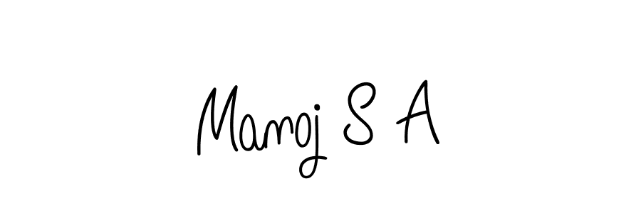 Design your own signature with our free online signature maker. With this signature software, you can create a handwritten (Angelique-Rose-font-FFP) signature for name Manoj S A. Manoj S A signature style 5 images and pictures png