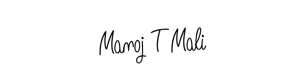 The best way (Angelique-Rose-font-FFP) to make a short signature is to pick only two or three words in your name. The name Manoj T Mali include a total of six letters. For converting this name. Manoj T Mali signature style 5 images and pictures png