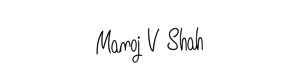 Design your own signature with our free online signature maker. With this signature software, you can create a handwritten (Angelique-Rose-font-FFP) signature for name Manoj V Shah. Manoj V Shah signature style 5 images and pictures png
