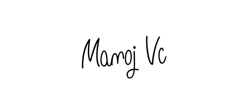 Create a beautiful signature design for name Manoj Vc. With this signature (Angelique-Rose-font-FFP) fonts, you can make a handwritten signature for free. Manoj Vc signature style 5 images and pictures png