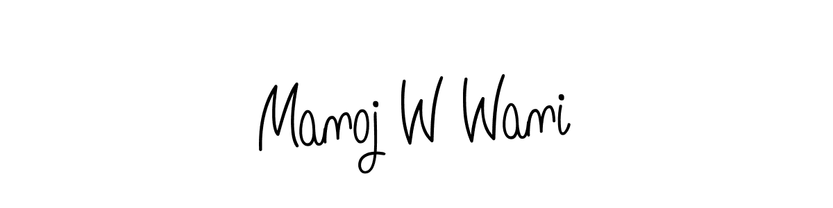 Make a beautiful signature design for name Manoj W Wani. With this signature (Angelique-Rose-font-FFP) style, you can create a handwritten signature for free. Manoj W Wani signature style 5 images and pictures png