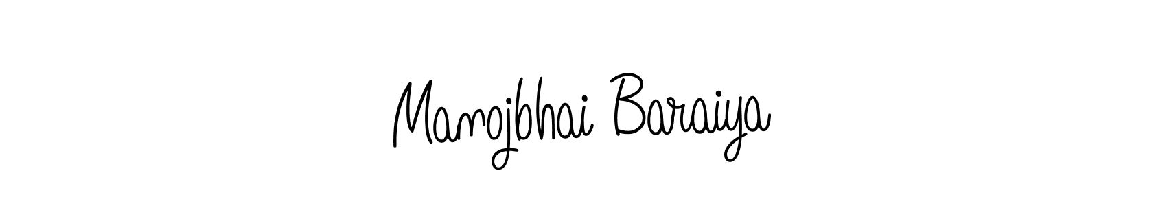 How to make Manojbhai Baraiya signature? Angelique-Rose-font-FFP is a professional autograph style. Create handwritten signature for Manojbhai Baraiya name. Manojbhai Baraiya signature style 5 images and pictures png