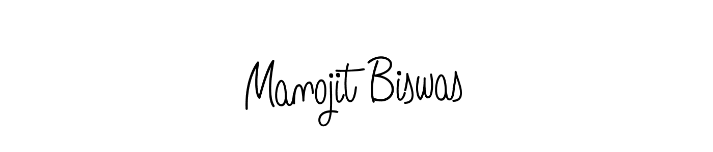 Make a beautiful signature design for name Manojit Biswas. With this signature (Angelique-Rose-font-FFP) style, you can create a handwritten signature for free. Manojit Biswas signature style 5 images and pictures png