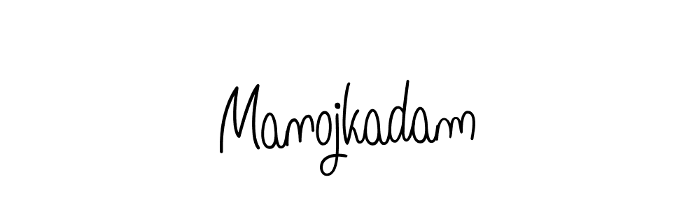Use a signature maker to create a handwritten signature online. With this signature software, you can design (Angelique-Rose-font-FFP) your own signature for name Manojkadam. Manojkadam signature style 5 images and pictures png