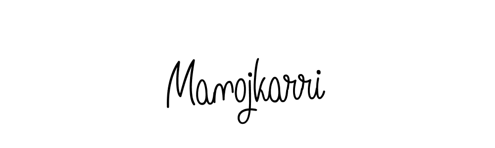 Make a beautiful signature design for name Manojkarri. With this signature (Angelique-Rose-font-FFP) style, you can create a handwritten signature for free. Manojkarri signature style 5 images and pictures png