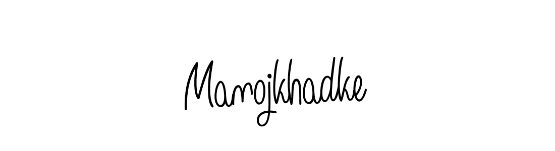 How to make Manojkhadke name signature. Use Angelique-Rose-font-FFP style for creating short signs online. This is the latest handwritten sign. Manojkhadke signature style 5 images and pictures png