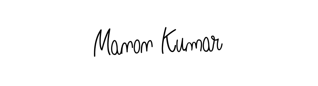 Use a signature maker to create a handwritten signature online. With this signature software, you can design (Angelique-Rose-font-FFP) your own signature for name Manon Kumar. Manon Kumar signature style 5 images and pictures png