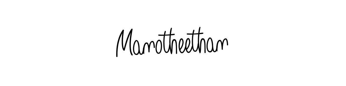 Make a beautiful signature design for name Manotheethan. With this signature (Angelique-Rose-font-FFP) style, you can create a handwritten signature for free. Manotheethan signature style 5 images and pictures png