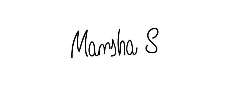 if you are searching for the best signature style for your name Mansha S. so please give up your signature search. here we have designed multiple signature styles  using Angelique-Rose-font-FFP. Mansha S signature style 5 images and pictures png
