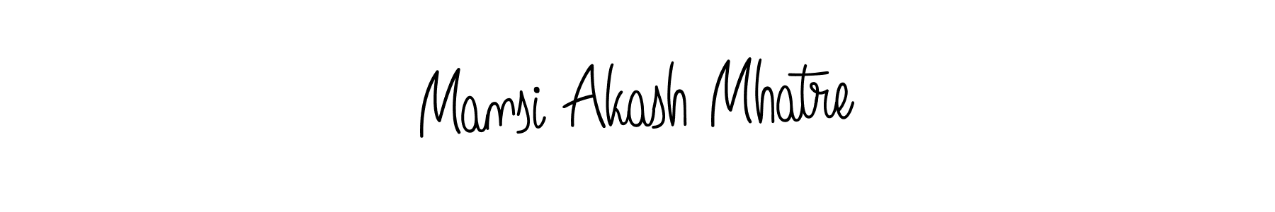 Make a beautiful signature design for name Mansi Akash Mhatre. With this signature (Angelique-Rose-font-FFP) style, you can create a handwritten signature for free. Mansi Akash Mhatre signature style 5 images and pictures png