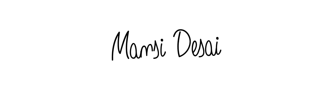 How to make Mansi Desai name signature. Use Angelique-Rose-font-FFP style for creating short signs online. This is the latest handwritten sign. Mansi Desai signature style 5 images and pictures png