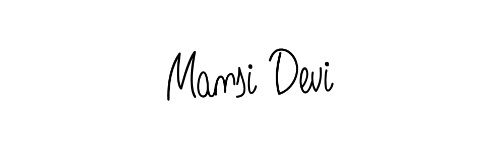 How to make Mansi Devi name signature. Use Angelique-Rose-font-FFP style for creating short signs online. This is the latest handwritten sign. Mansi Devi signature style 5 images and pictures png