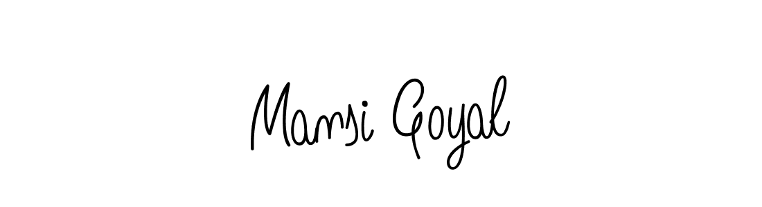 Create a beautiful signature design for name Mansi Goyal. With this signature (Angelique-Rose-font-FFP) fonts, you can make a handwritten signature for free. Mansi Goyal signature style 5 images and pictures png