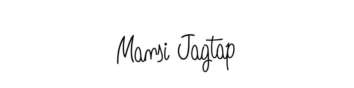 Use a signature maker to create a handwritten signature online. With this signature software, you can design (Angelique-Rose-font-FFP) your own signature for name Mansi Jagtap. Mansi Jagtap signature style 5 images and pictures png