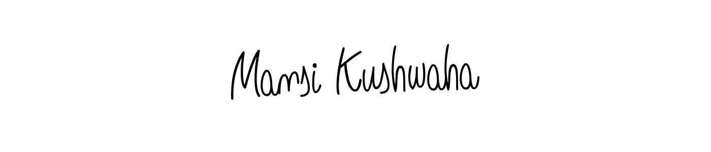 The best way (Angelique-Rose-font-FFP) to make a short signature is to pick only two or three words in your name. The name Mansi Kushwaha include a total of six letters. For converting this name. Mansi Kushwaha signature style 5 images and pictures png