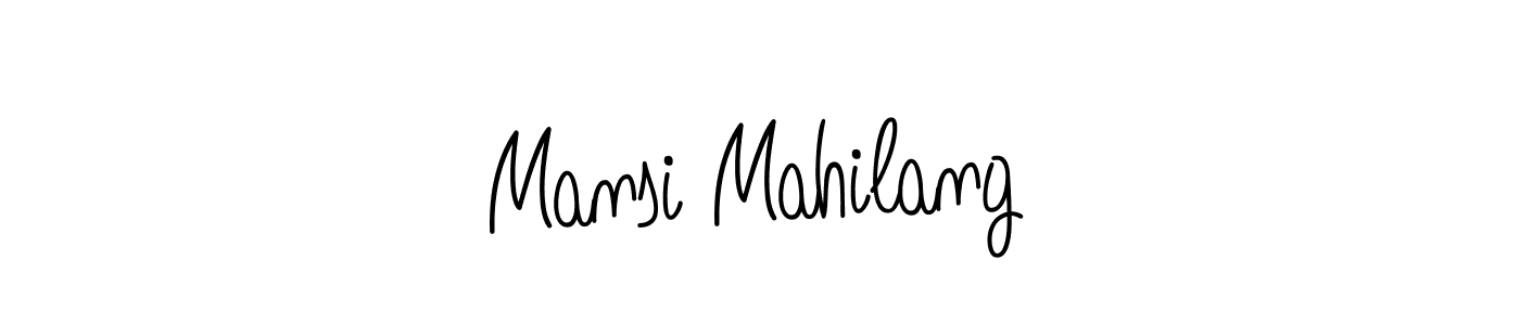 You should practise on your own different ways (Angelique-Rose-font-FFP) to write your name (Mansi Mahilang) in signature. don't let someone else do it for you. Mansi Mahilang signature style 5 images and pictures png