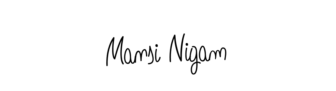 How to make Mansi Nigam name signature. Use Angelique-Rose-font-FFP style for creating short signs online. This is the latest handwritten sign. Mansi Nigam signature style 5 images and pictures png