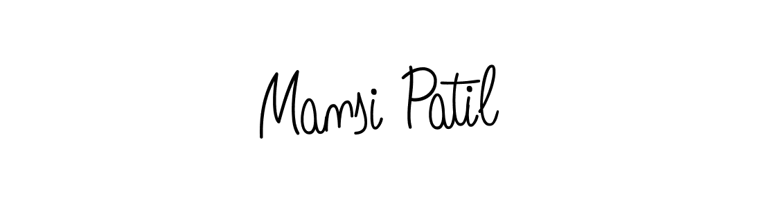 Use a signature maker to create a handwritten signature online. With this signature software, you can design (Angelique-Rose-font-FFP) your own signature for name Mansi Patil. Mansi Patil signature style 5 images and pictures png