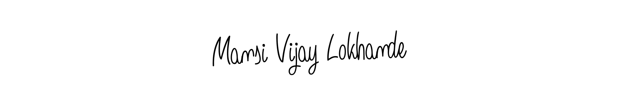 Create a beautiful signature design for name Mansi Vijay Lokhande. With this signature (Angelique-Rose-font-FFP) fonts, you can make a handwritten signature for free. Mansi Vijay Lokhande signature style 5 images and pictures png