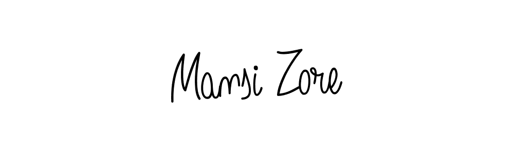 Create a beautiful signature design for name Mansi Zore. With this signature (Angelique-Rose-font-FFP) fonts, you can make a handwritten signature for free. Mansi Zore signature style 5 images and pictures png