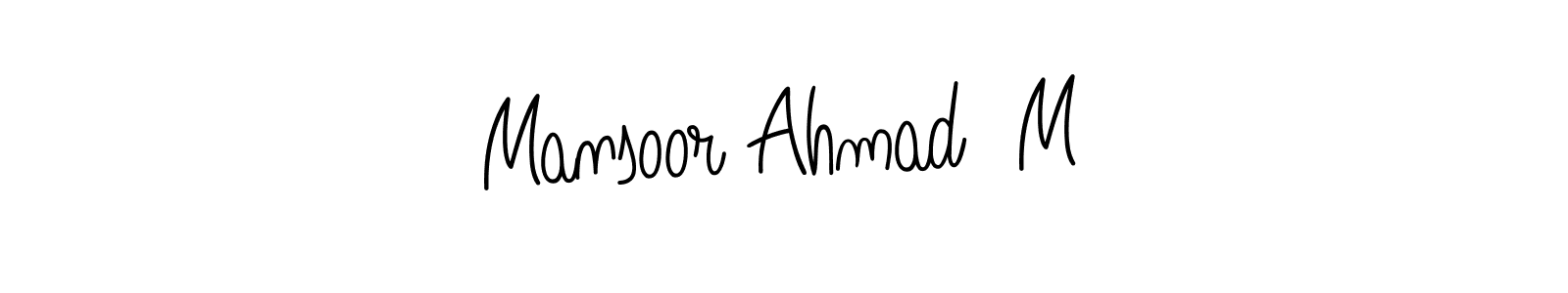 if you are searching for the best signature style for your name Mansoor Ahmad  M. so please give up your signature search. here we have designed multiple signature styles  using Angelique-Rose-font-FFP. Mansoor Ahmad  M signature style 5 images and pictures png