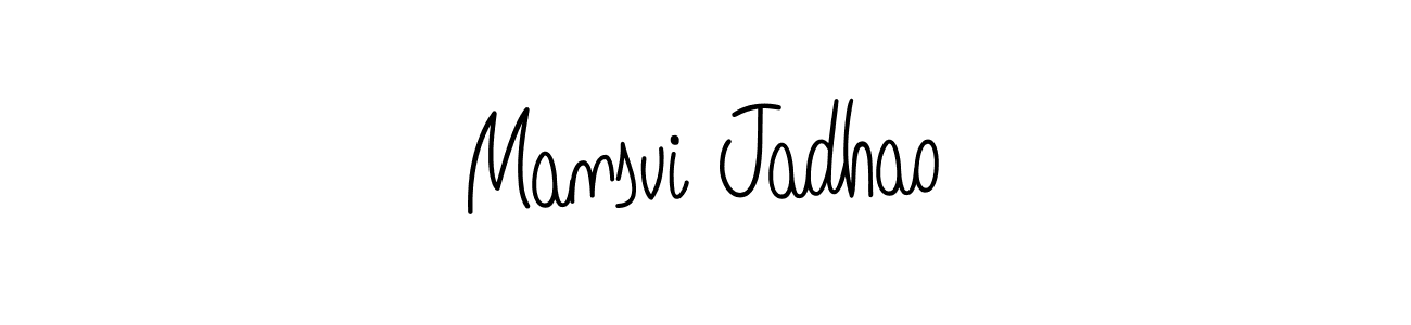 Design your own signature with our free online signature maker. With this signature software, you can create a handwritten (Angelique-Rose-font-FFP) signature for name Mansvi Jadhao. Mansvi Jadhao signature style 5 images and pictures png