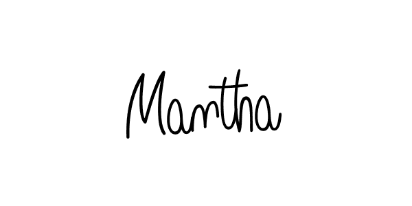 Make a beautiful signature design for name Mantha. With this signature (Angelique-Rose-font-FFP) style, you can create a handwritten signature for free. Mantha signature style 5 images and pictures png