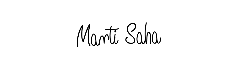 Use a signature maker to create a handwritten signature online. With this signature software, you can design (Angelique-Rose-font-FFP) your own signature for name Manti Saha. Manti Saha signature style 5 images and pictures png
