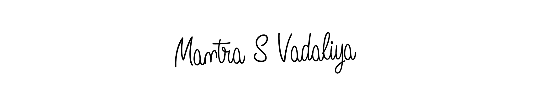 The best way (Angelique-Rose-font-FFP) to make a short signature is to pick only two or three words in your name. The name Mantra S Vadaliya include a total of six letters. For converting this name. Mantra S Vadaliya signature style 5 images and pictures png