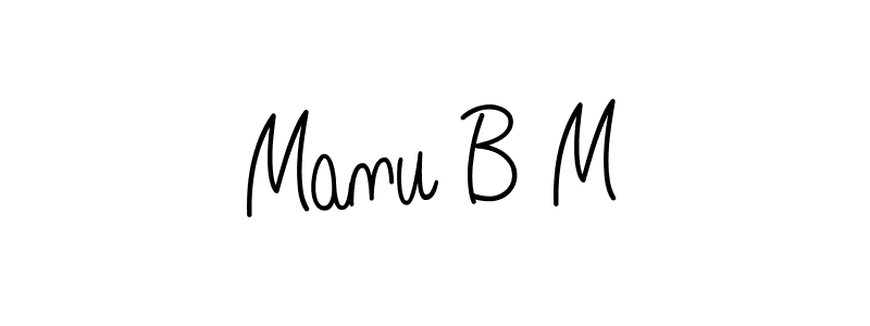 Manu B M stylish signature style. Best Handwritten Sign (Angelique-Rose-font-FFP) for my name. Handwritten Signature Collection Ideas for my name Manu B M. Manu B M signature style 5 images and pictures png