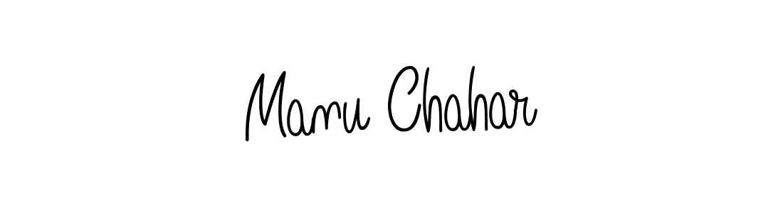 The best way (Angelique-Rose-font-FFP) to make a short signature is to pick only two or three words in your name. The name Manu Chahar include a total of six letters. For converting this name. Manu Chahar signature style 5 images and pictures png
