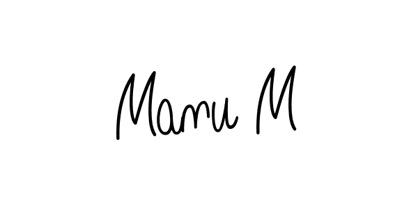 Use a signature maker to create a handwritten signature online. With this signature software, you can design (Angelique-Rose-font-FFP) your own signature for name Manu M. Manu M signature style 5 images and pictures png